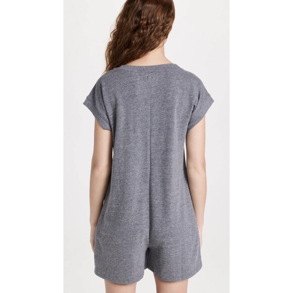 MADEWELL HEATHER GREY RIBBED TRIM AND PATCH POCKETS SKYTERRY ROMPER Sz XS - Picture 2 of 7